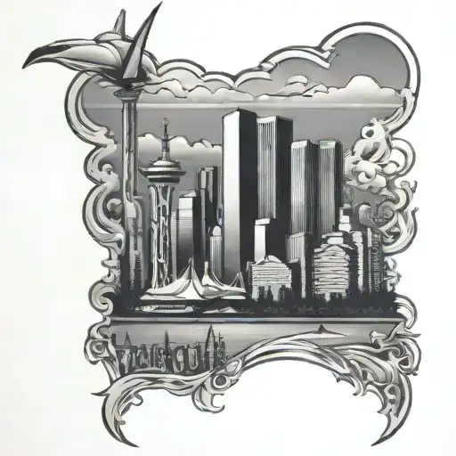 Vancouver city skyline tattoo design idea
