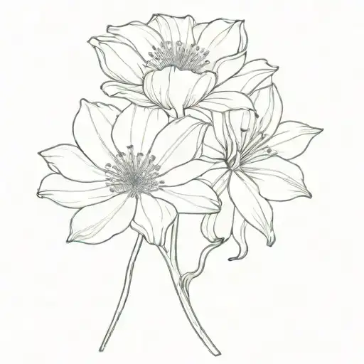 carnation flower daisy flower water lily flower poppy flower morning glory flower cosmos flower narcissus bouquet  tattoo design idea
