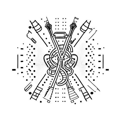 Create a minimalist tattoo design that incorporates medical symbols or tools, representing the client's passion for medicine. tattoo design idea