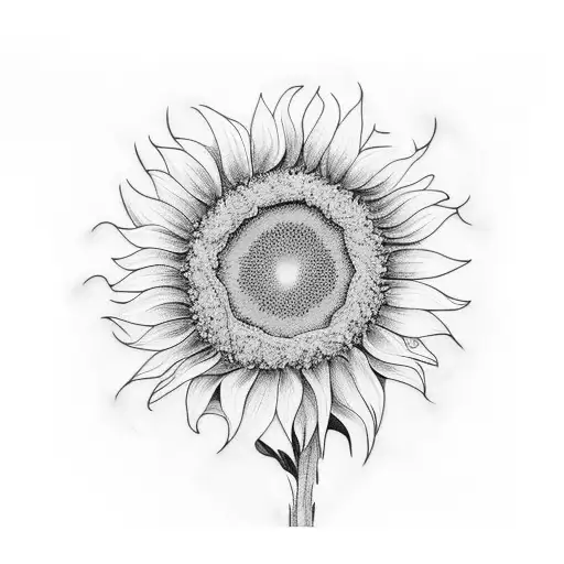 Sunflowers and wattle growing  tattoo design idea