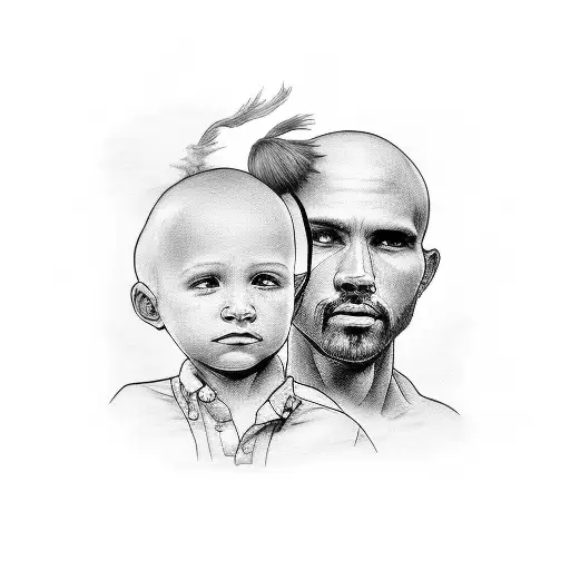 husband and son tattoo design idea