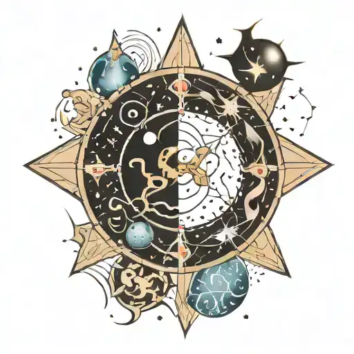 Constellations formed from scorpio gemini capricorn aquarius cancer leo tattoo design idea