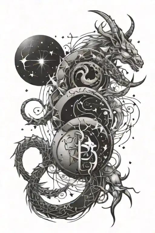 Constellation formed from combining scorpio gemini capricorn aquarius cancer and leo tattoo design idea