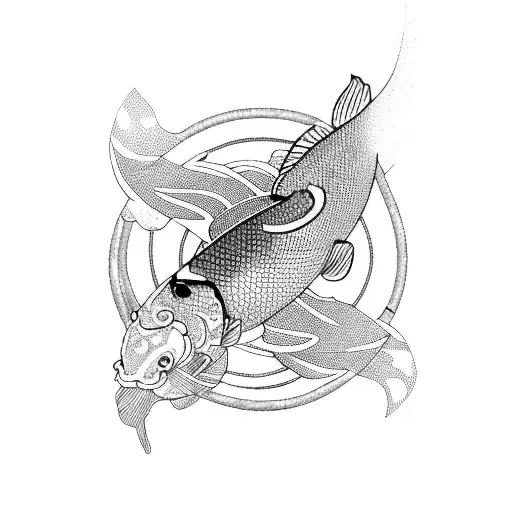 2 Koi Fish tattoo design idea