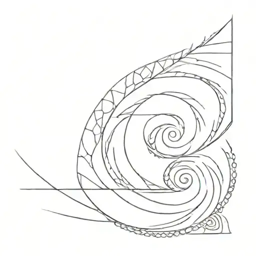 simple  fibonacci spiral on beach sand tattoo design idea