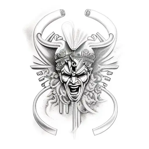 Dios Zeus con rayos  tattoo design idea