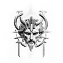 Dios Zeus con rayos  tattoo design idea