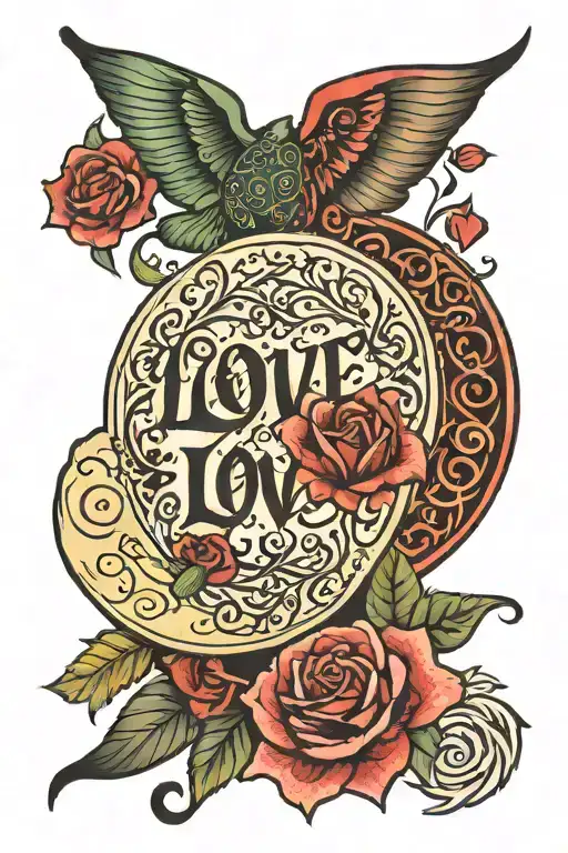 love in elegant arabic and tattoo design idea