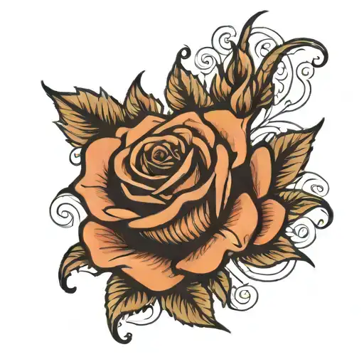 elbow lateral rose old school black tattoo design idea