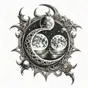 kingdom hearts moon merging together tattoo design idea