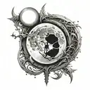 kingdom hearts moon merging together tattoo design idea