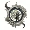 kingdom hearts moon merging together tattoo design idea