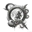 kingdom hearts moon merging together tattoo design idea