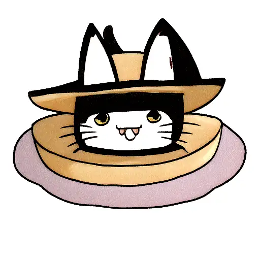 gato con sombrero vaquero y una cerveza tattoo design idea