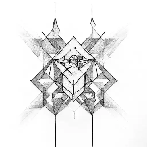 Create a tattoo design that combines geometric shapes with the concept of healing and therapy tattoo design idea
