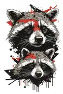 realistic raccoon tattoo design idea