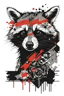 realistic raccoon tattoo design idea