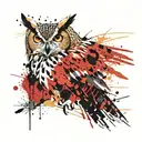 red frame eagle owl tattoo design idea