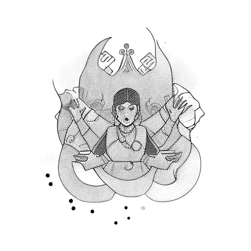 Youth worker empowering a group of diverse young people tattoo design idea