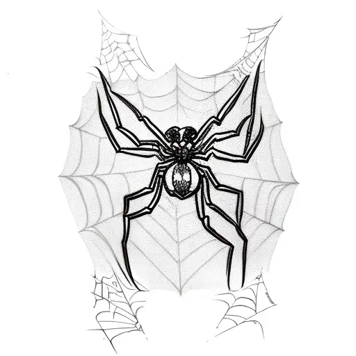 spider web with tattooed lady hanging shibari style tattoo design idea