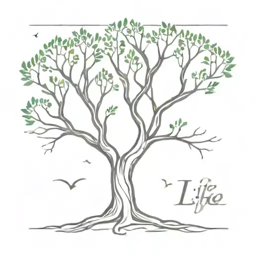 Thats life tree tattoo design idea