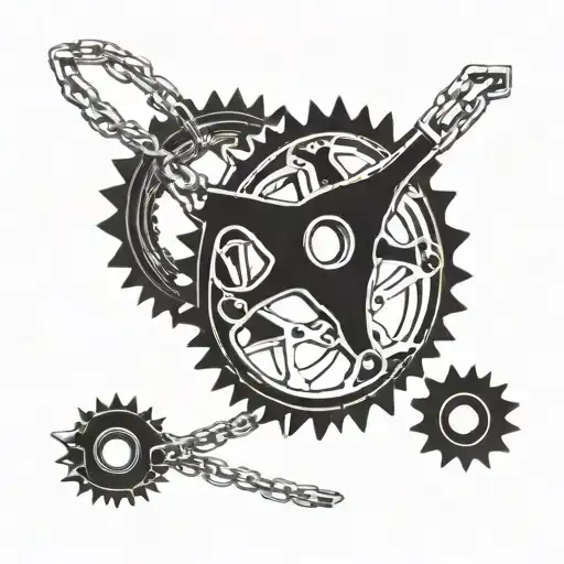 sprocket and chain tattoo design idea