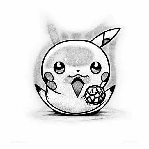 Pikachu com a Pokébola tattoo design idea