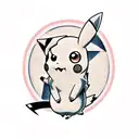 Pikachu com pokébola  tattoo design idea