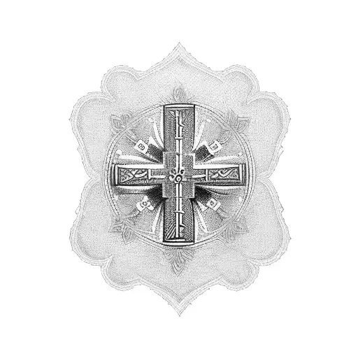 orthodox cross tattoo design idea