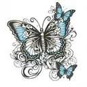 infinity and butterflies tattoo design idea