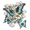 infinity and butterflies tattoo design idea