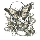 infinity and butterflies tattoo design idea