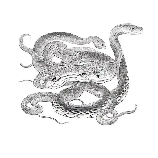 snake black and white tattoo design idea