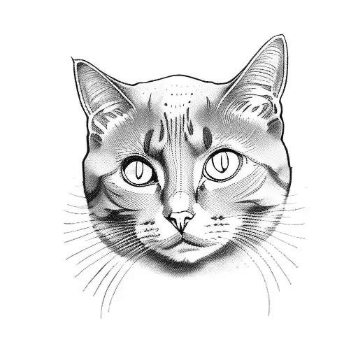 cat moon and eye tattoo design idea