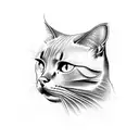 cat moon and eye tattoo design idea