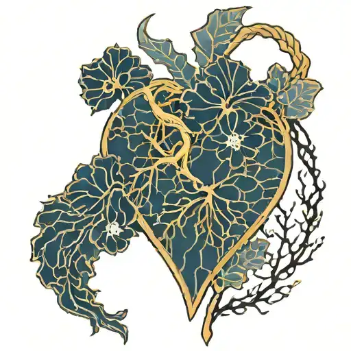 kintsugi heart tattoo design idea