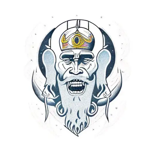 Viking MAN head tattoo design idea
