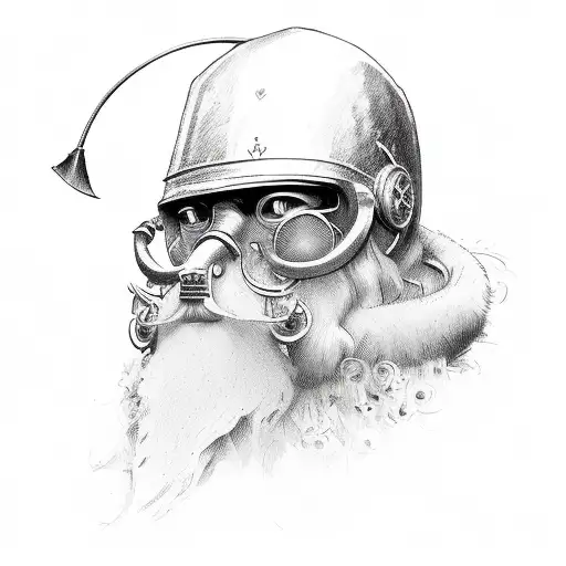 Viking MAN head tattoo design idea