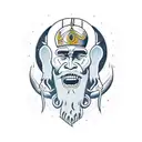Viking MAN head tattoo design idea
