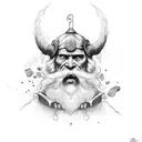 Viking MAN head tattoo design idea