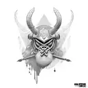 Viking MAN head tattoo design idea