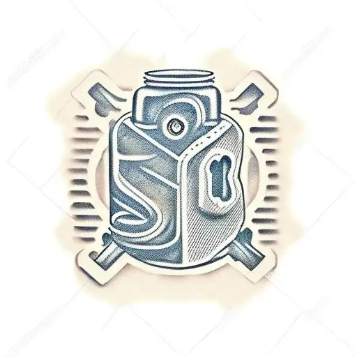 engine block used as vase tattoo design idea