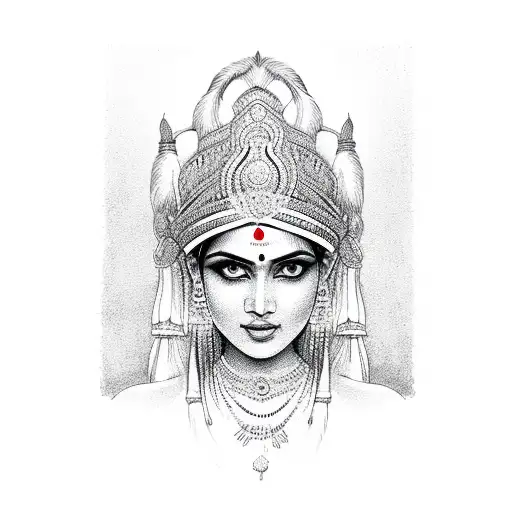 Indian Goddess tattoo design idea