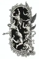 Icarus falling, Hercules fighting Cerberus, Theseus and the Minotaur, Orpheus in the underworld. tattoo design idea