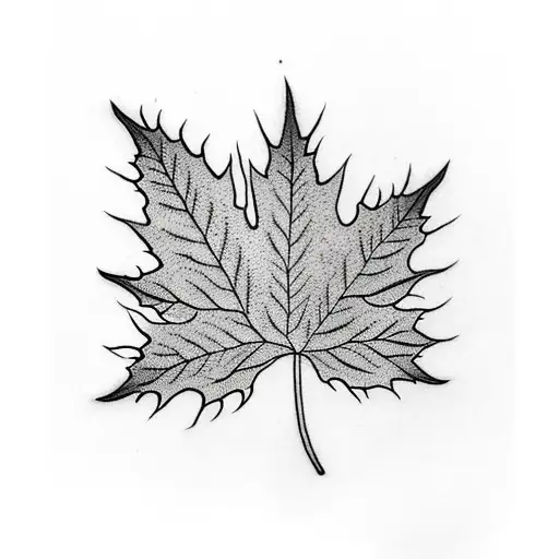hazel leaf and maple leaf tattoo design idea