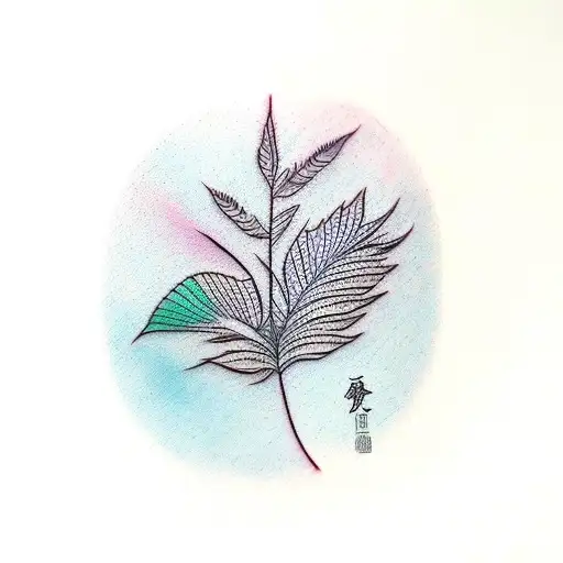 hazel leaf tattoo design idea