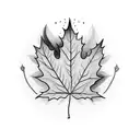 hazel leaf and maple leaf tattoo design idea