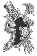 bionic arm sleeve tattoo design idea