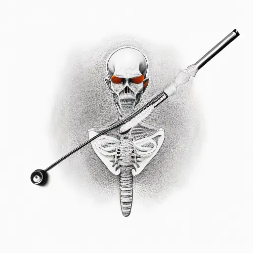 man taking care of an orange tattoo design idea