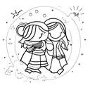 two little girls under blanket with flashlight tattoo design idea
